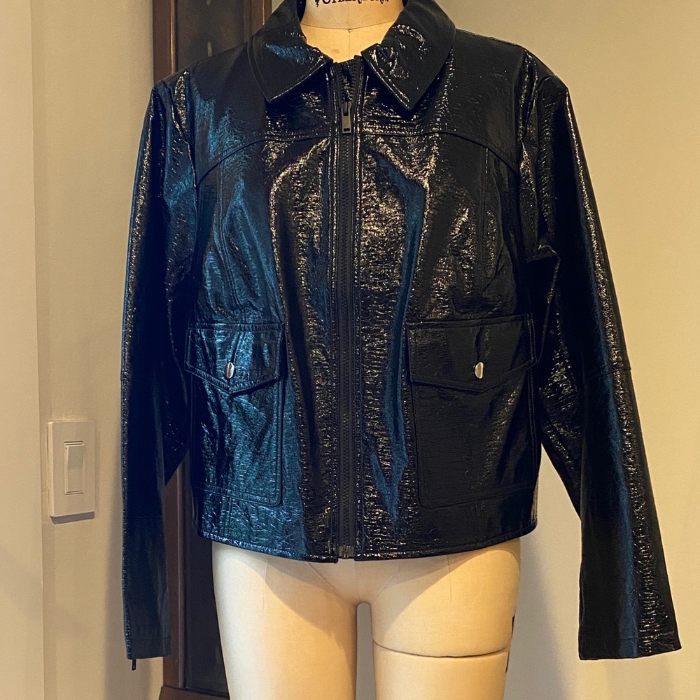 Anthropologie Patent Black Leather Jacket